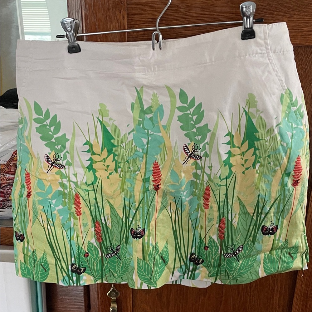 Golf Skirt Lady Hagen White and Green Mini Skirt